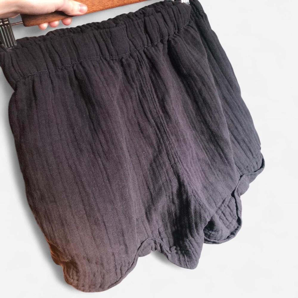 SO Black gauze Shorts Elastic Waistband 100% cotton size small - Picture 2 of 7